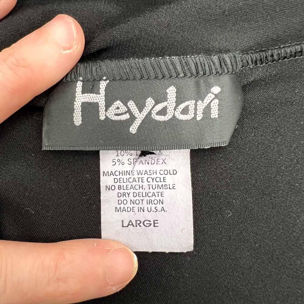 Heydari Womens Lagenlook Midi Dress Black Oversized Bubble Pocket USA Large - Picture 4 of 5